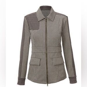 NWOT CAbi Baron Houndstooth Blazer Jacket Size Large L